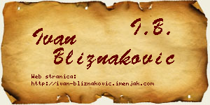 Ivan Bliznaković vizit kartica
